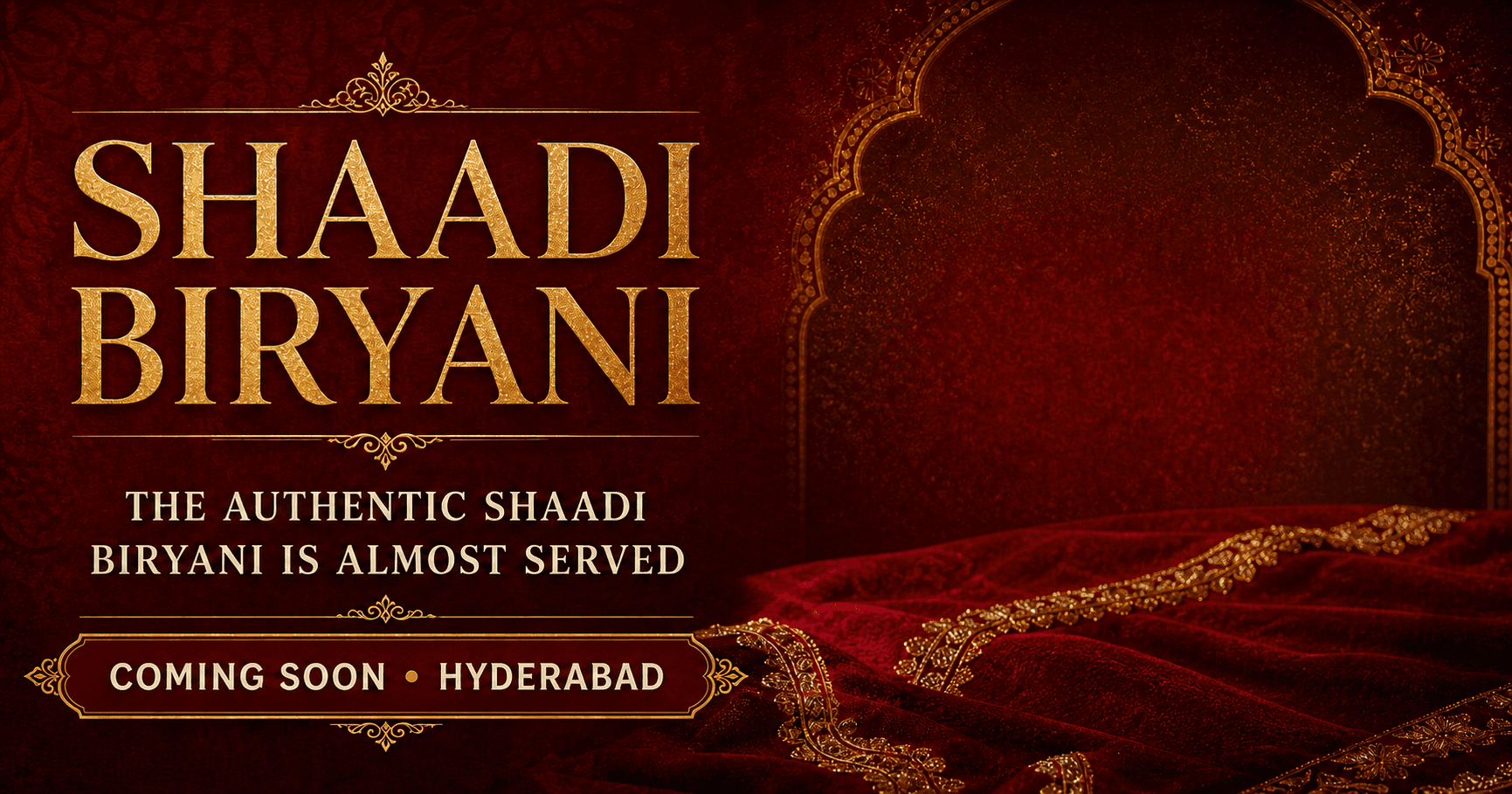 Shaadi Biryani — the authentic Shaadi Biryani is almost served, coming soon in Hyderabad